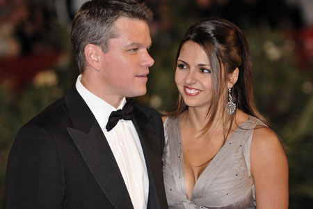 Matt Damon and Wife.